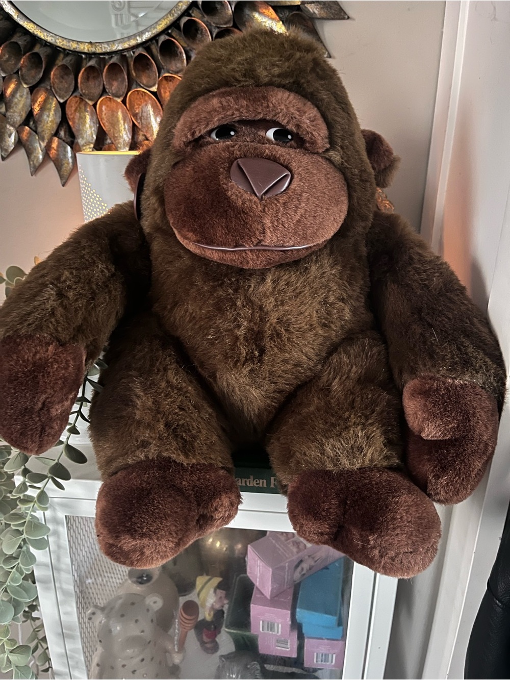 Cuddle Wit 80s Plush Brown Gorilla Stuffed Animal - Soft Cuddly Comfort